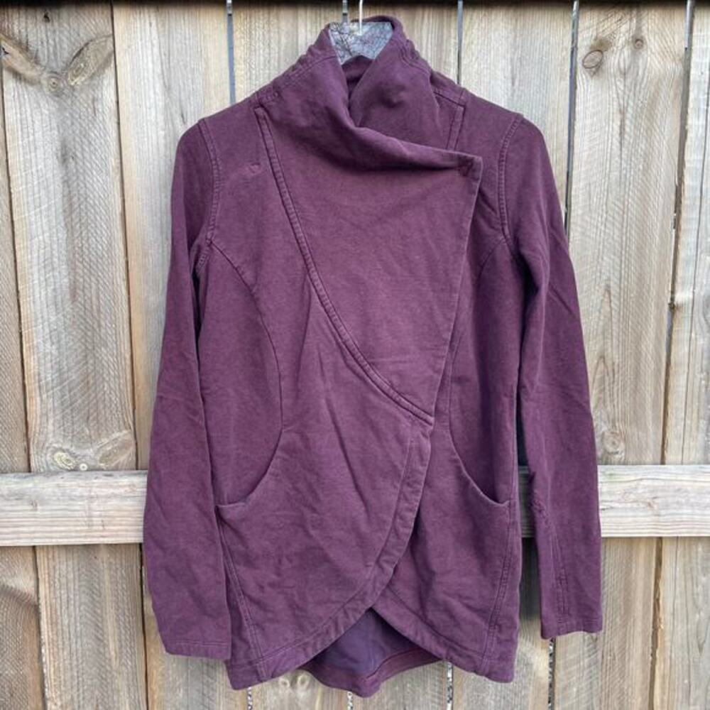 Lululemon Cardigan Sweatshirt Jacket That's A Wrap Heathered Burgundy Size 6